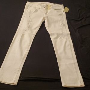 Guess distressed skinny white jeans